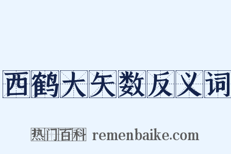 西鹤大矢数反义词是什么意思的图片